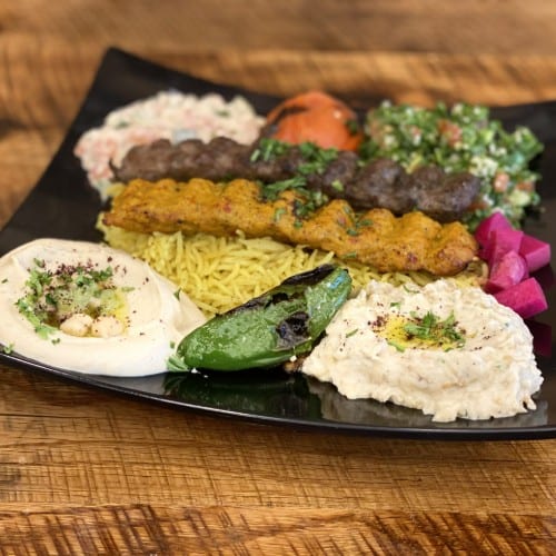 Spicy Mix Kabob Platter.