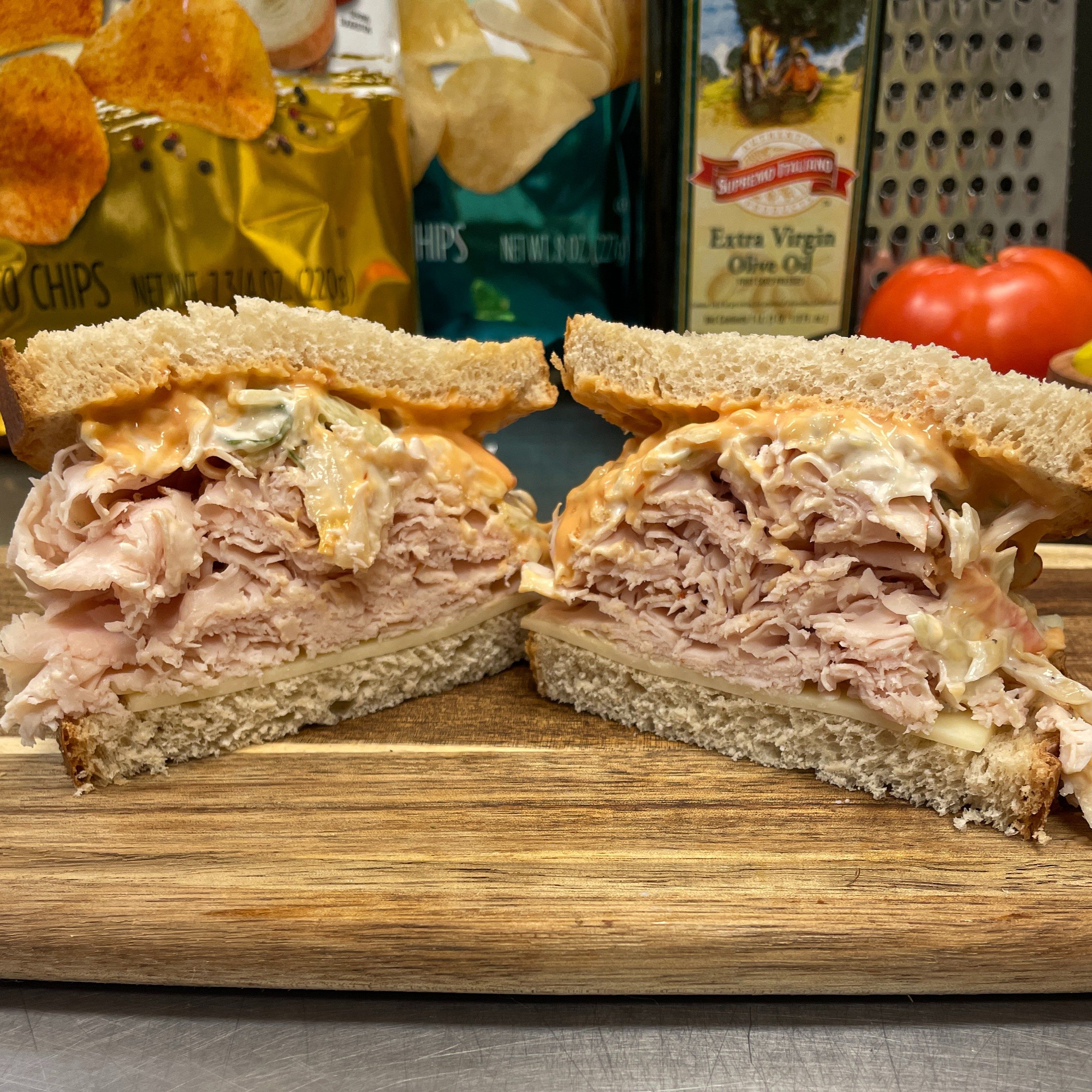 Turkey and Swiss Sloppy Joe.