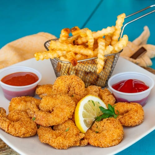 Southern Style FRIED Shrimp Dinner.