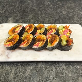 Spicy Gochujang Pork Gimbap  (Korean Rice Roll)