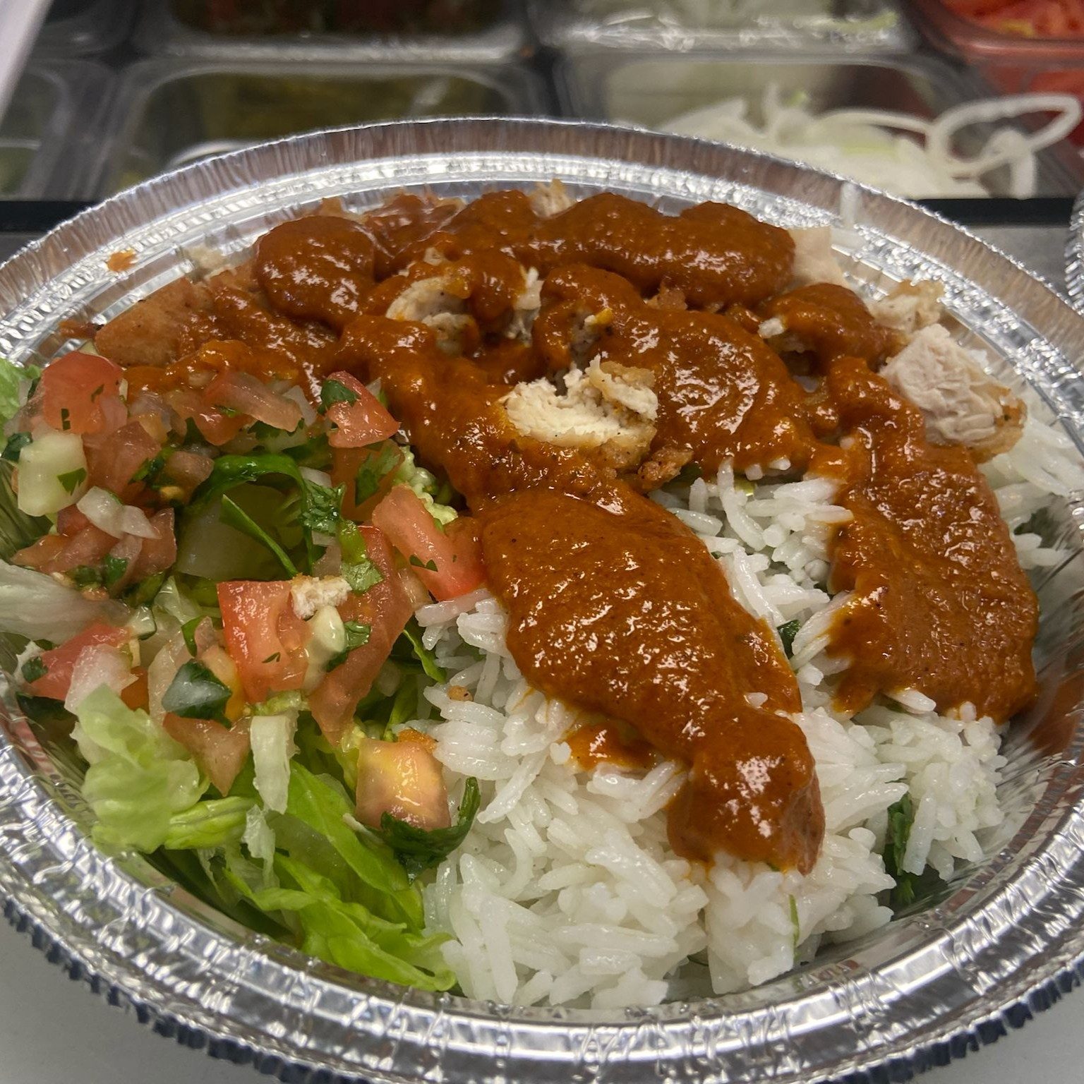 Saucy Chicken tender bowl.