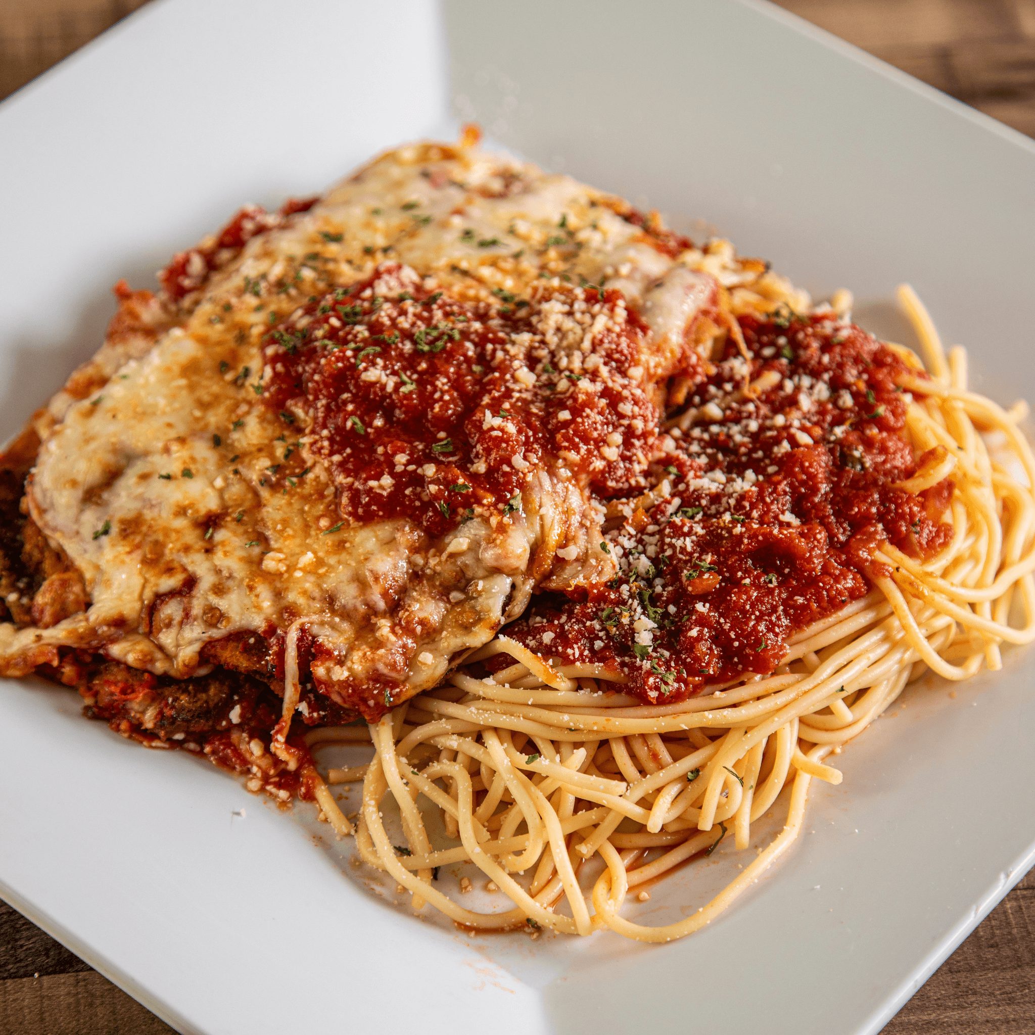 Eggplant Parmigiana Lunch.