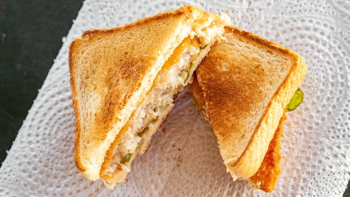 Battered Cod Fish Sandwich.