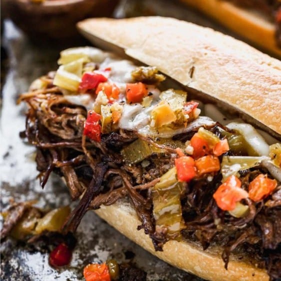 **Italian Beef Sandwich**.