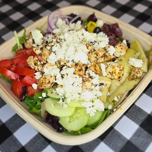 Greek Salad with Chicken.