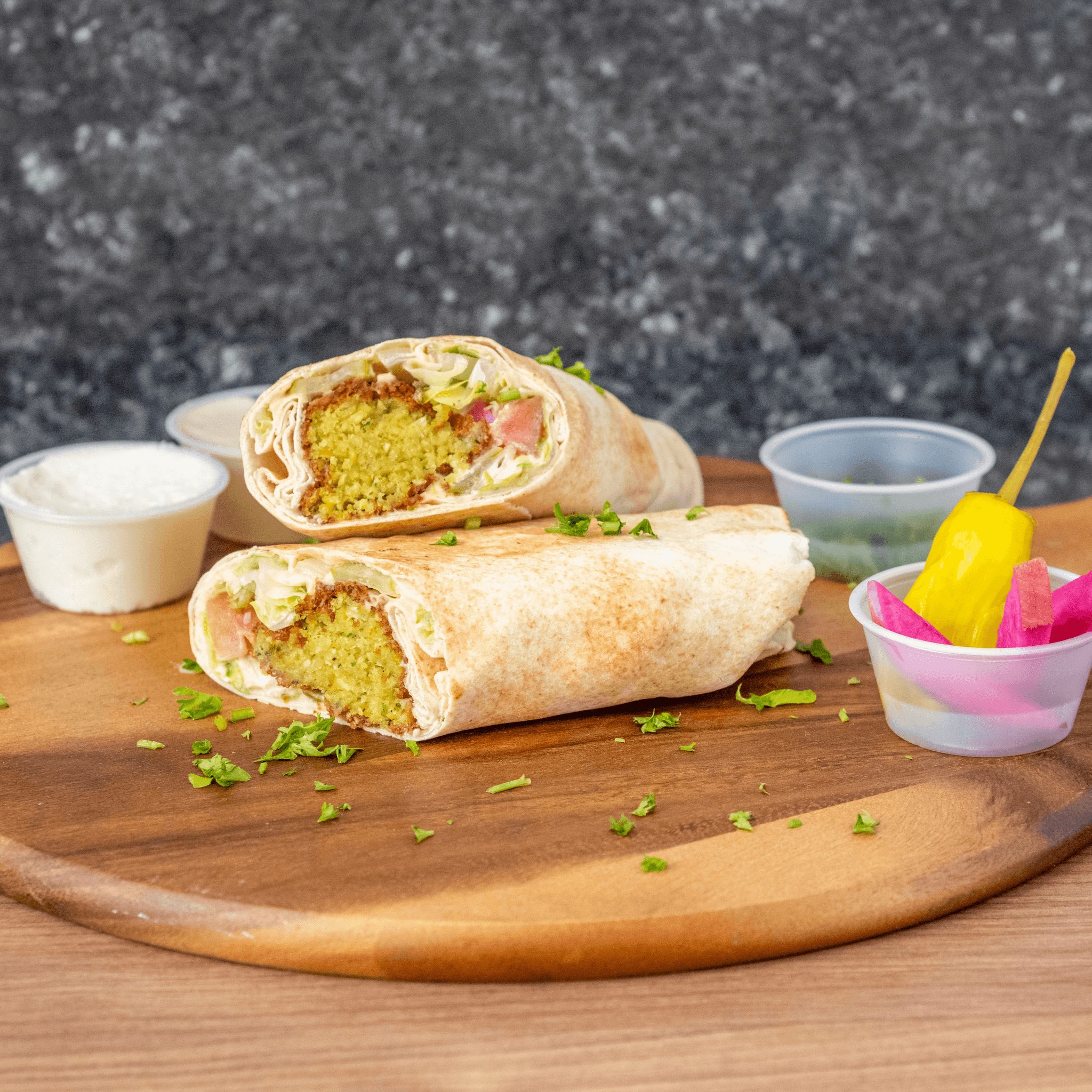 Falafel with Tabouli Wrap.