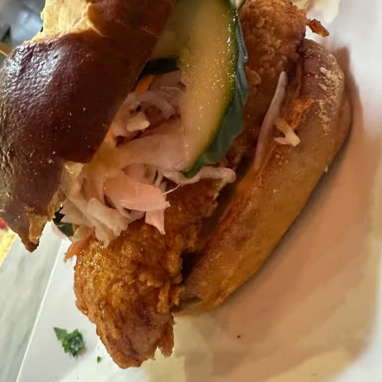 Spicy, crunchy chicken sandwich.