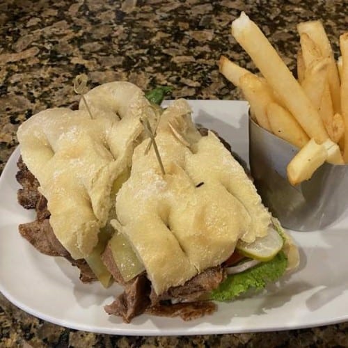 Stacked Steak Sandwich.