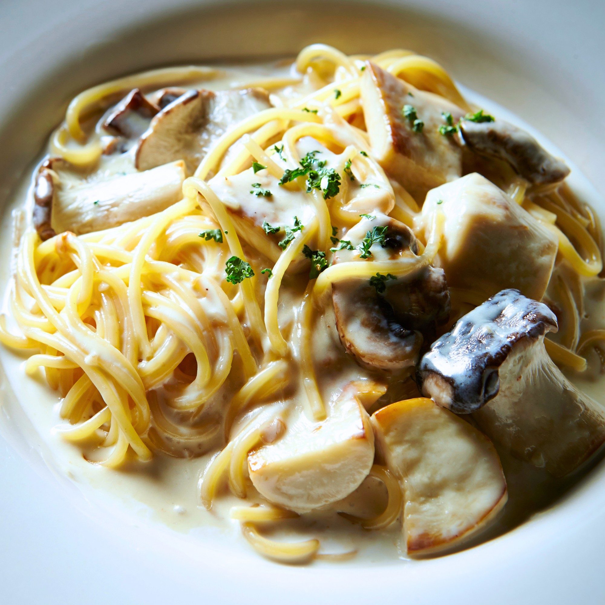 Spaghetti & Mushrooms.