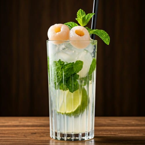 Lychee Mojito Mocktail.