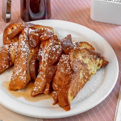 Peach Bourbon French Toast.