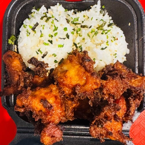 Mini Mochiko Chicken.