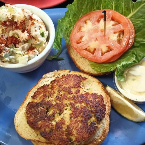 CRAB CAKE ON A BUN.