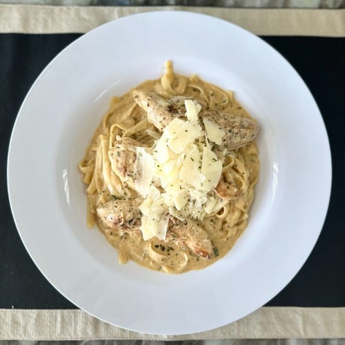 Fettuccine Alfredo with Chicken.