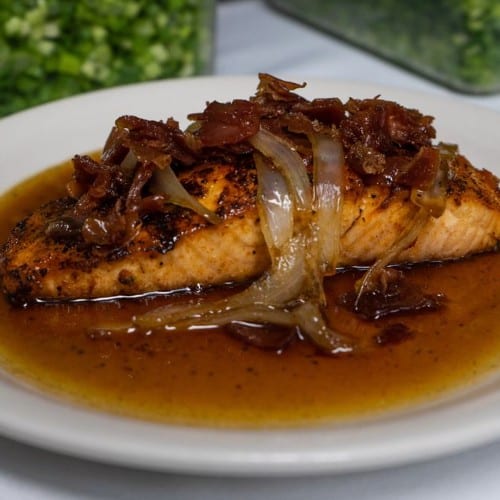 Honey Bourbon Salmon.