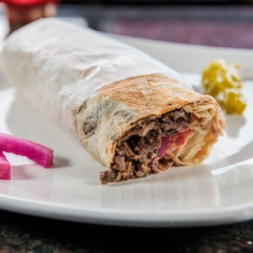 Meat Shawarma Pita Wrap.