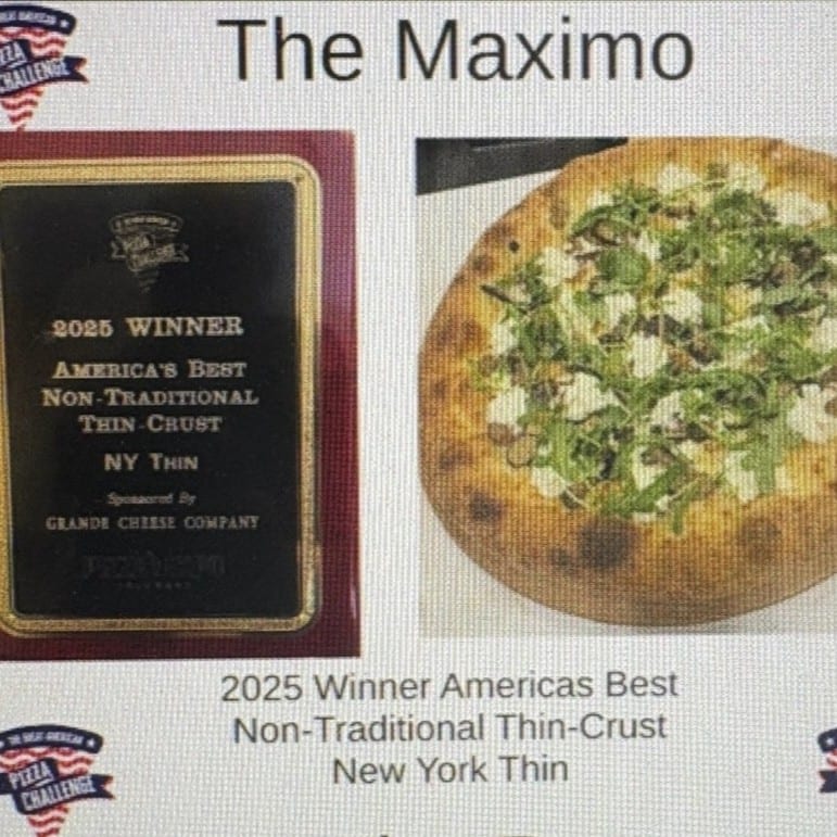 16” The Maximo 2025 1st place in The Great America Pizza Challenge  Non-Traditional Thin-Crust NY Thin.