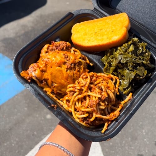 Baked Spaghetti with 1 Side.