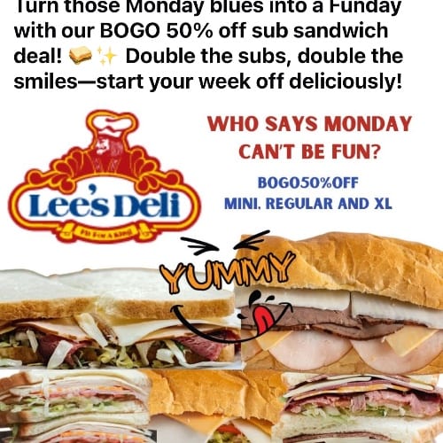 1/2 Price Regular or Mini Sub with Purchase of a Regular Sub.