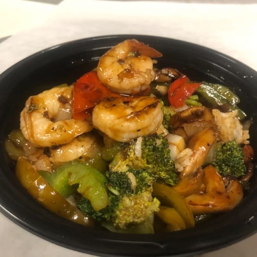 Shrimp Teriyaki Rice Bowl.