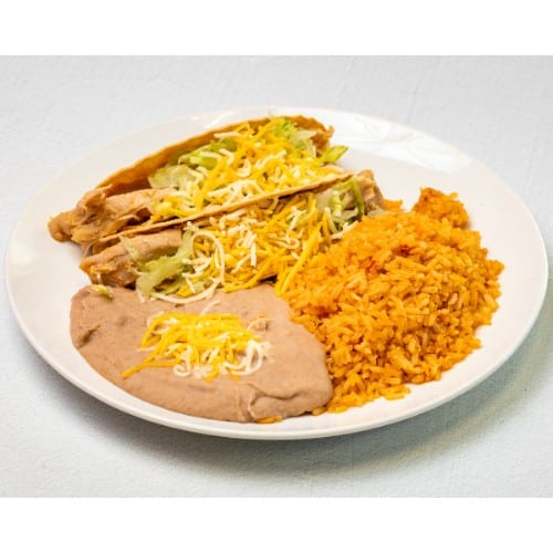 Combo 9 - Two Crispy Chicken Tacos Plate.