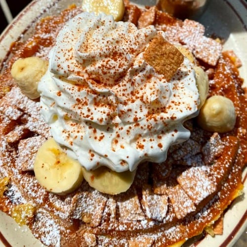 Cereal Waffles (Cinnamon Toast Crunch).