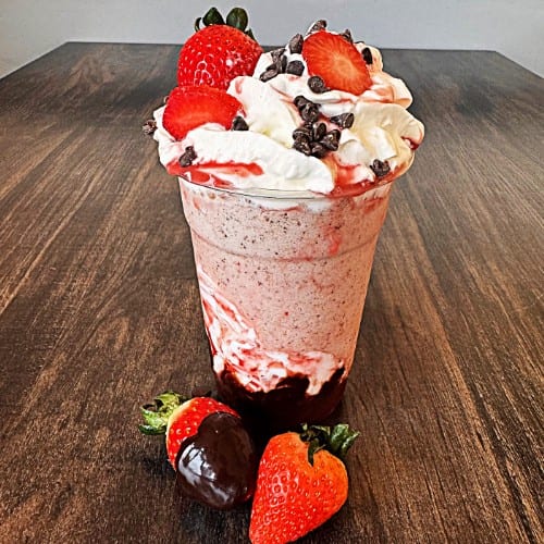 Chocolate Covered Strawberry Frappe.
