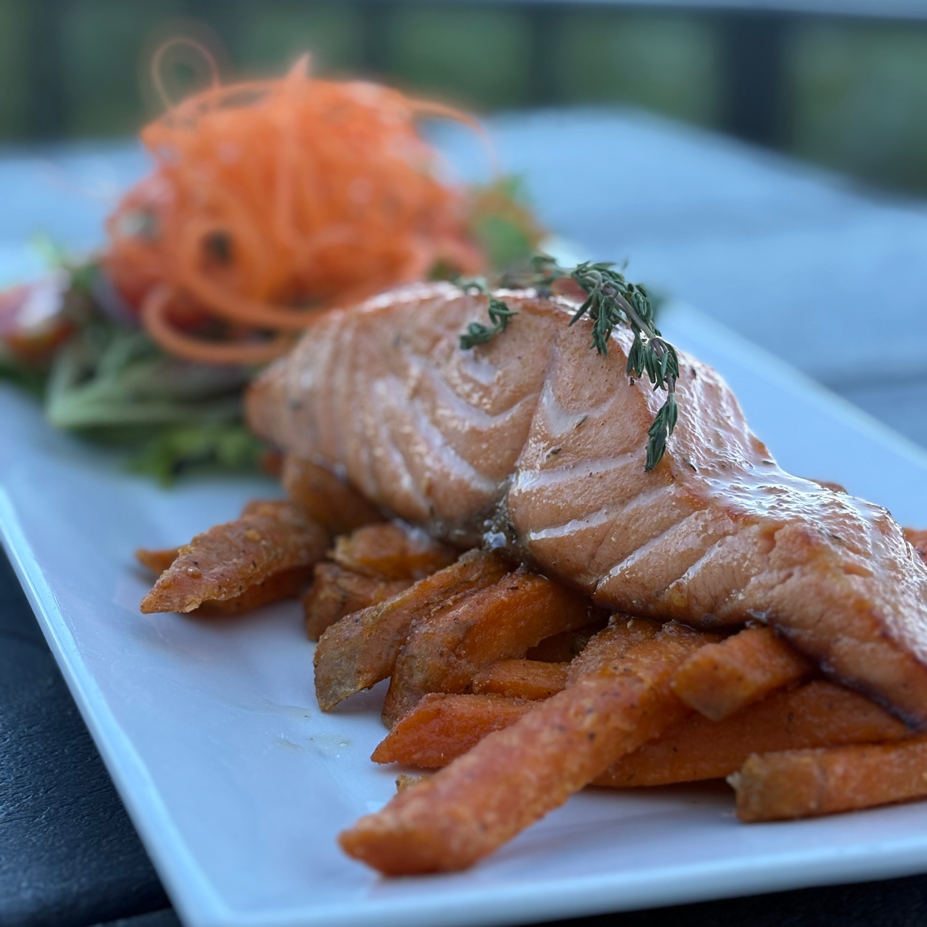 Bourbon Glazed Salmon.