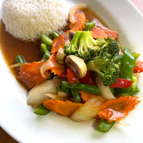 Stir Fried Vegetable (Free Drink).