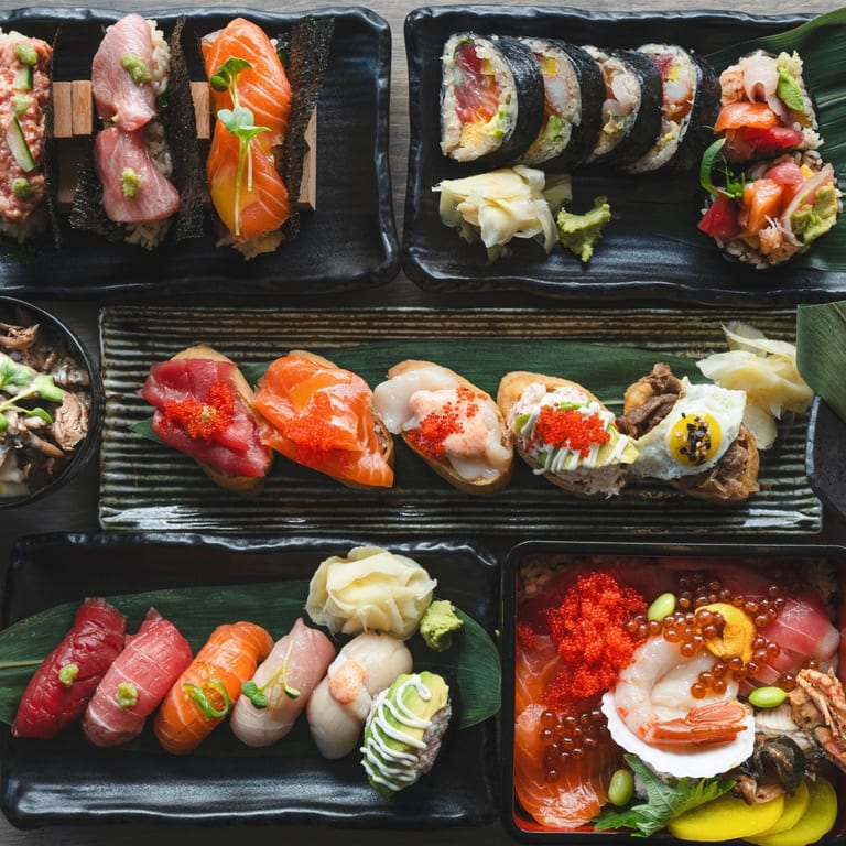 Nigiri, Temaki, Futomaki, Inari, Kaisen Don