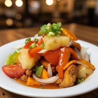 Sweet and Sour with Deep Fried Chicken