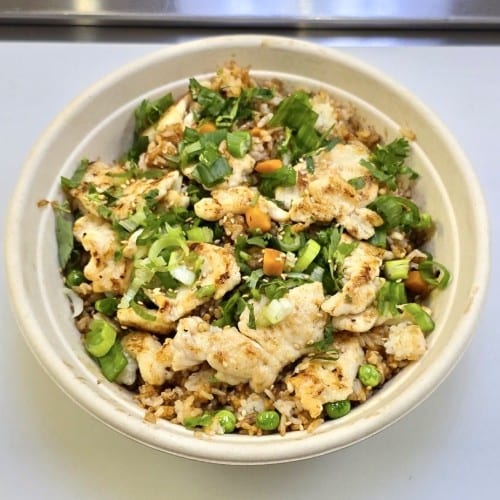 Hibachi Style Chicken Breast Fried Rice.