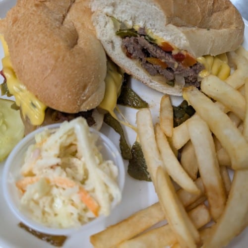 Philly Cheese Steak Sandwich.