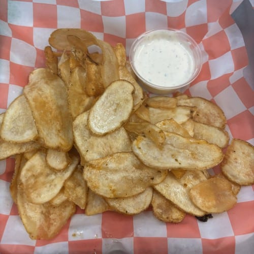 Kettle Chips with Side Sauce.