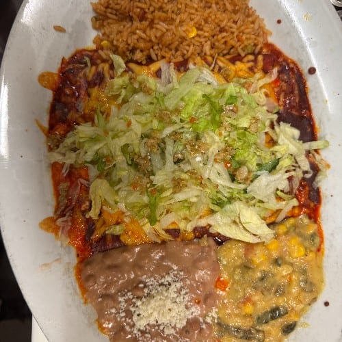 Three Cheese Enchiladas Plate.