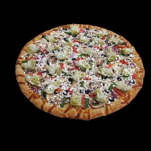 Villa's Chicken Pesto Pizza.