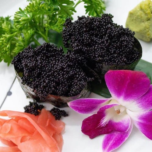 Black Tobiko / Black Caviar Nigiri.