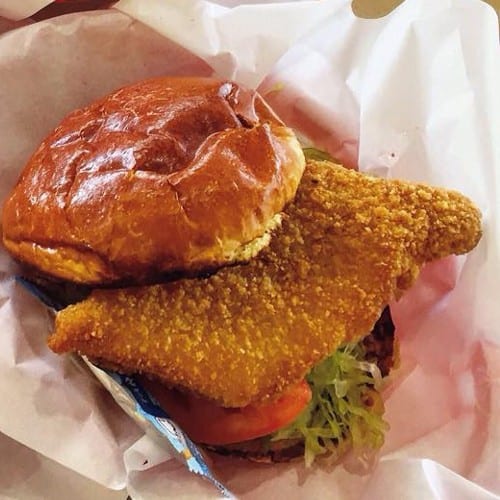 Perch Fillet Sandwich.