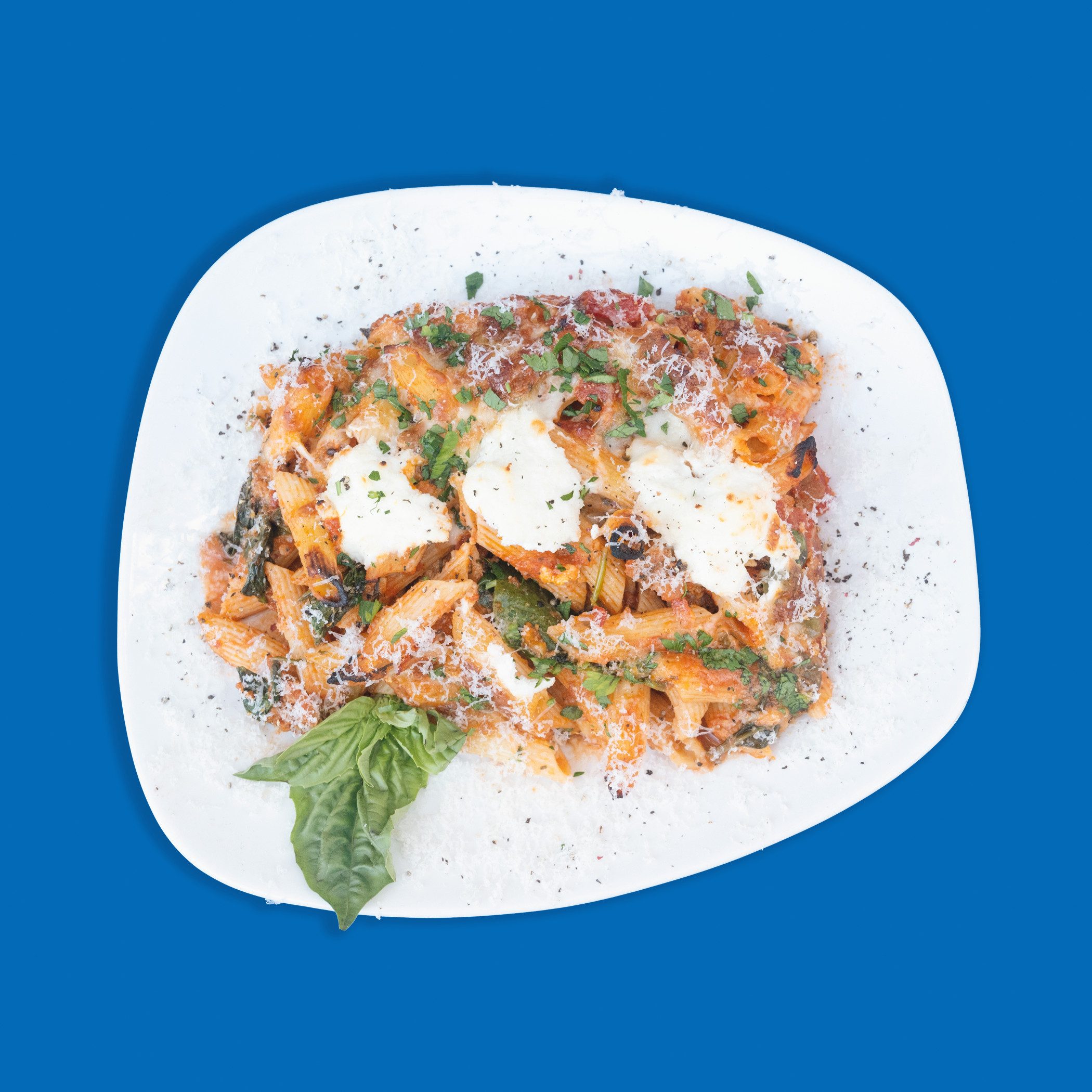 Baked Penne Meat Sauce.