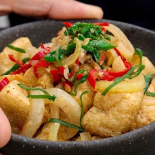 Crispy Tofu Pepper Salted.