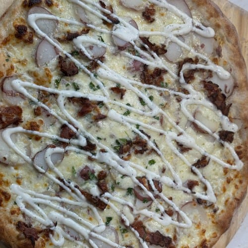 Potato, Bacon and Ranch Pizza.