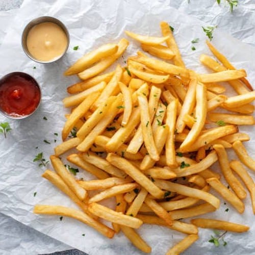 SEASONED FRENCH FRIES.