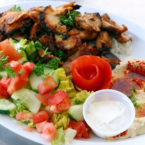 Chicken Shawerma Platter.