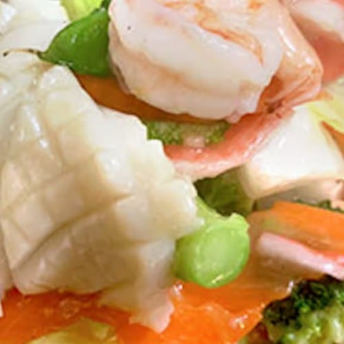 Calamari with Mixed Veggies.