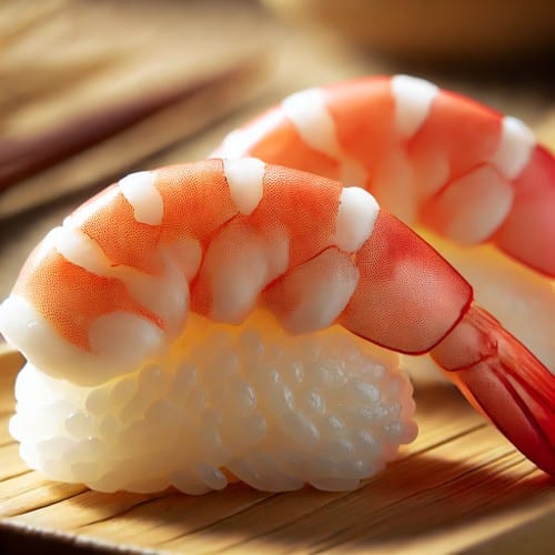 Seared Shrimp Ebi Nigiri.