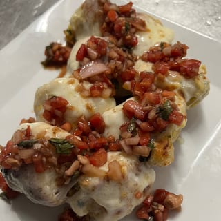 Cheesy garlic knots with bruschetta