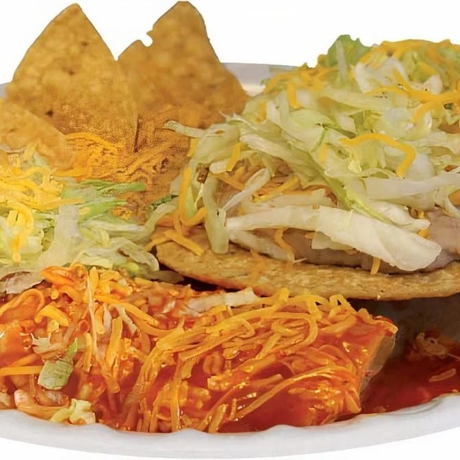 #4. Tostada & Enchilada Plate.