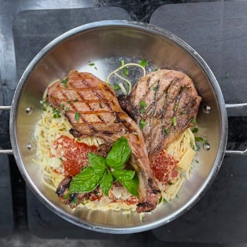 Tomahawk Pork Chops.