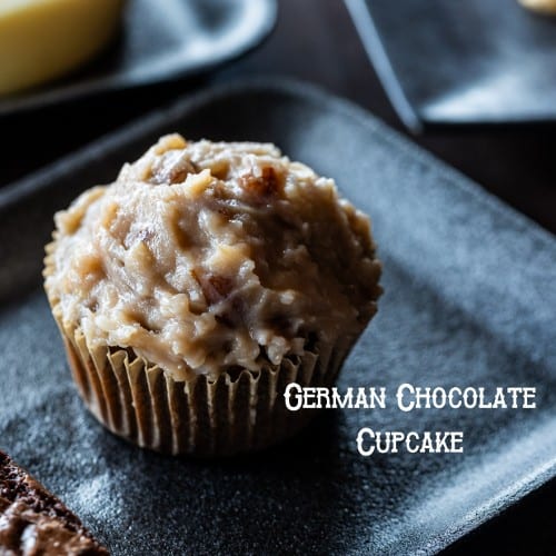 German Chocolate Cupcake.