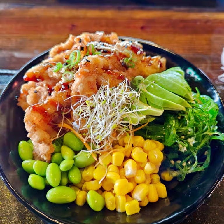 Crispy Chicken Teriyaki Rice Bowl.